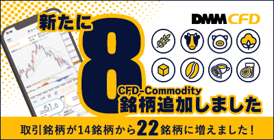 新たにCFD-Commodity8銘柄追加しました 取引銘柄が14銘柄から22銘柄に増えました！